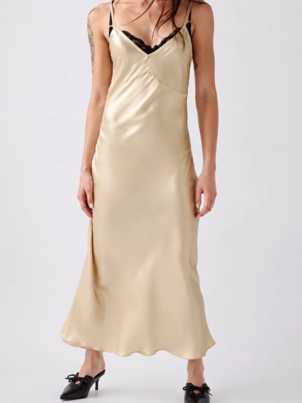 Free People | XS | Champagne Maxi Slip Dress